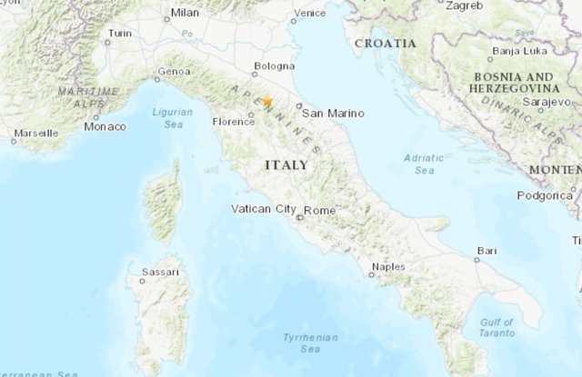 Terremoto de magnitud 4,8 en la escala abierta de Richter en los alrededores de Florencia, Italia