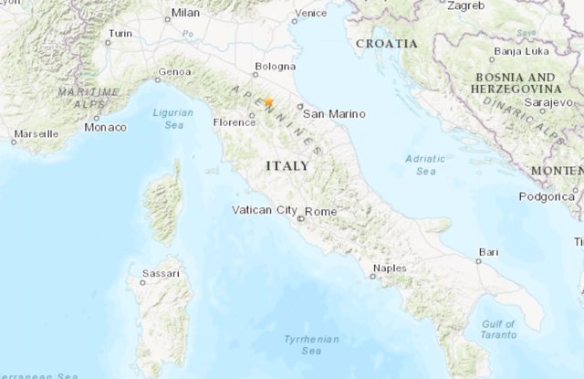 Terratrèmol de magnitud 4,8 en l'escala oberta de Richter als voltants de Florència, Itàlia