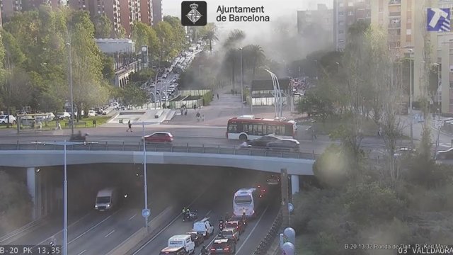 Incendi del camió al túnel de Caçadors
