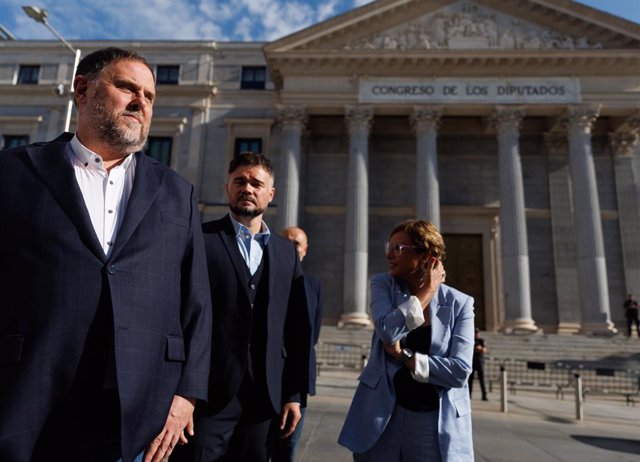 El líder d'ERC, Oriol Junqueras, i el portaveu d'ERC al Congrés, Gabriel Rufián