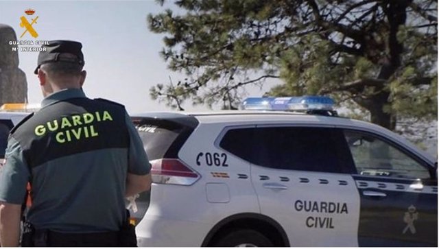 Agente y coche de la Guardia Civil, en imagen de archivo