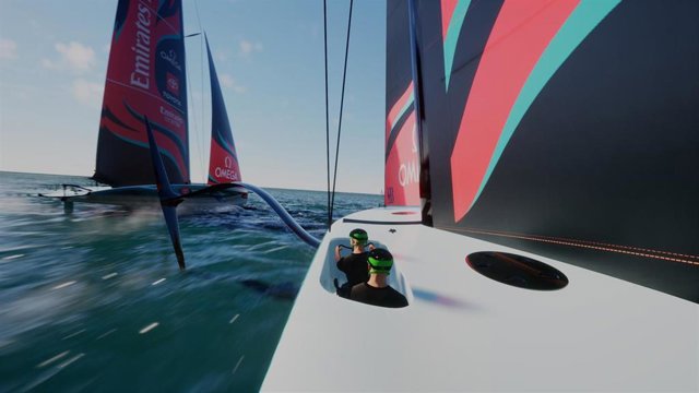 Simulador de un velero AC40, embarcaciones que se usarán en la Puig Women's y la Youth America's Cup de Barcelona 2024