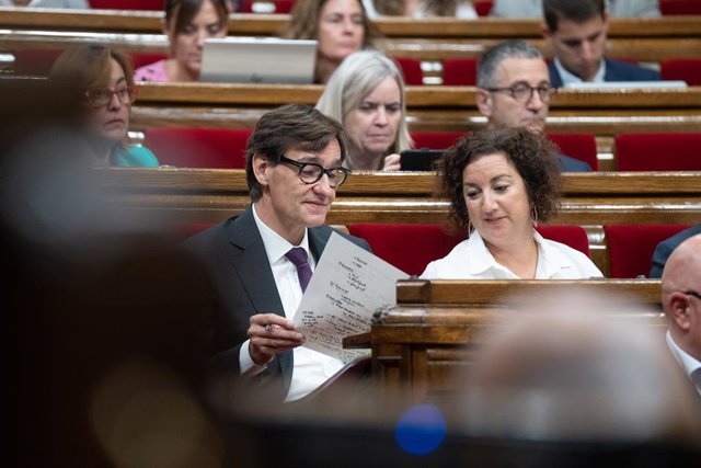 El líder del PSC, Salvador Illa, i la portaveu del PSC al Congrés, Alícia Romero