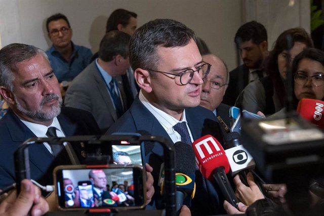 El ministro de Exteriores de Ucrania, Dimitro Kuleba, durante una visita oficial a Nueva York, EEUU