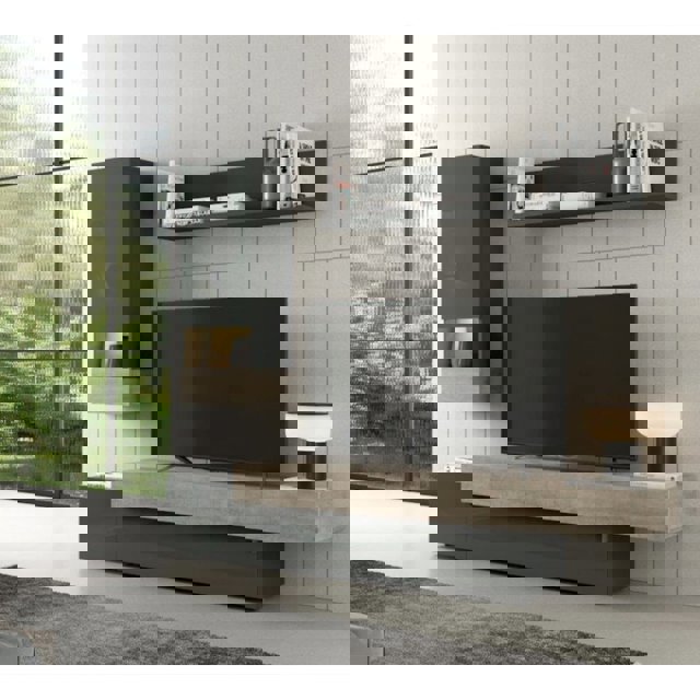 Mueble de salón con vitrina