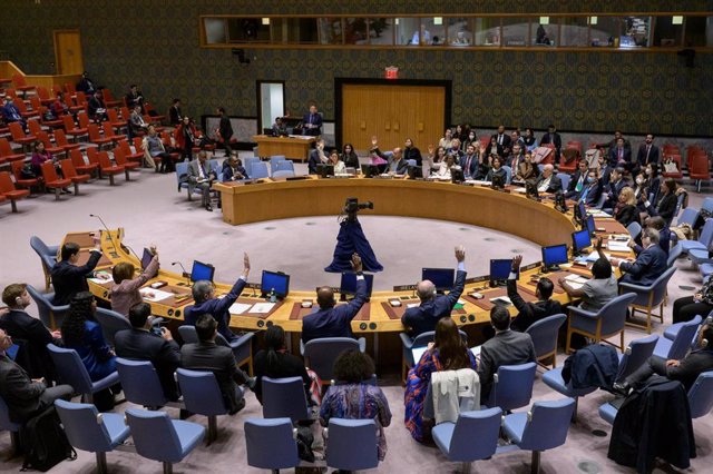 Archivo - Votación en el Consejo de Seguridad de la ONU