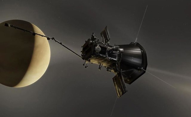 Ilustración de la misión Solar Parker de la NASA en un encuentro con Venus