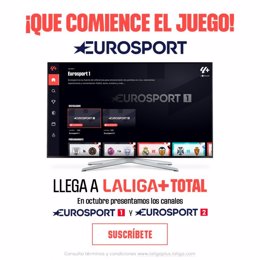 Eurosport se incorpora a la oferta de LaLiga+ en España con sus dos canales.
