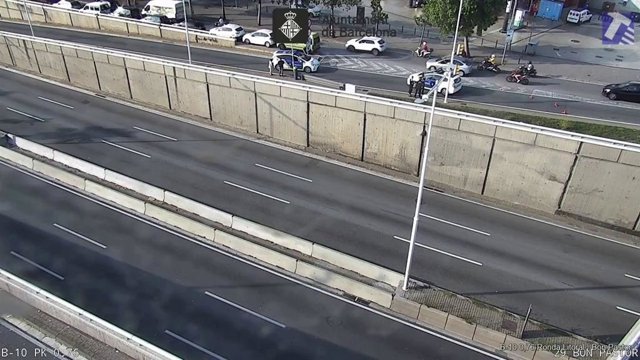 La ronda Litoral de Barcelona tallada