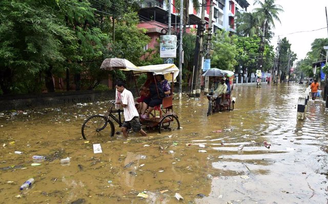 Imagen de archivo de inundaciones en India 