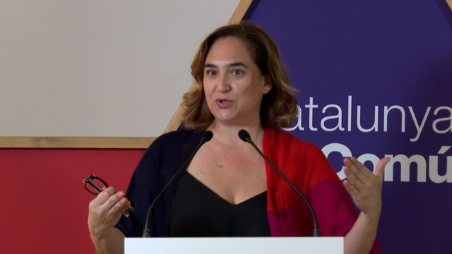 La exalcaldesa de Barcelona y líder de BComú, Ada Colau, en su intervención en el Consell Nacional de Catalunya en Comú