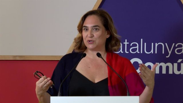 L'exalcaldessa de Barcelona i líder de BComú, Ada Colau, durant la seva intervenció en el Consell Nacional de Catalunya en Comú