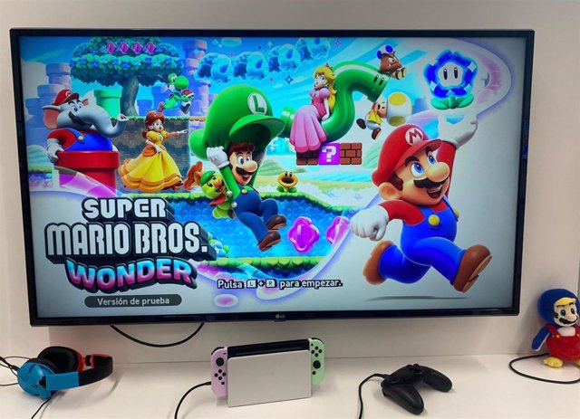 Pantalla de inicio Super Mario Bros Wonder.