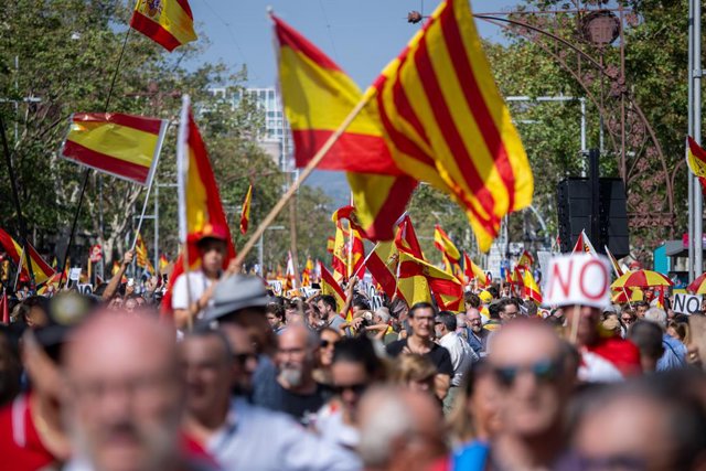 Imatge de la manifestació pel passeig de Gràcia