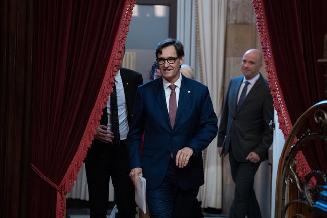 El líder del PSC, Salvador Illa, al Parlament de Catalunya
