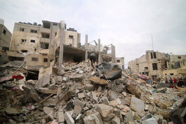 Danys en un edifici a la Franja de Gaza