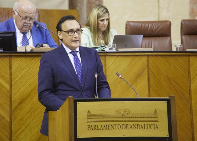 Archivo - El consejero de Universidad, José Carlos Gómez Villamandos, en una imagen de archivo en el Pleno del Parlamento.