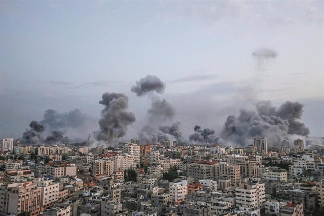 Edificios destruidos en la Franja de Gaza como consecuencia del ataque del Ejército de Israel en respuesta a la ofensiva de Hamás