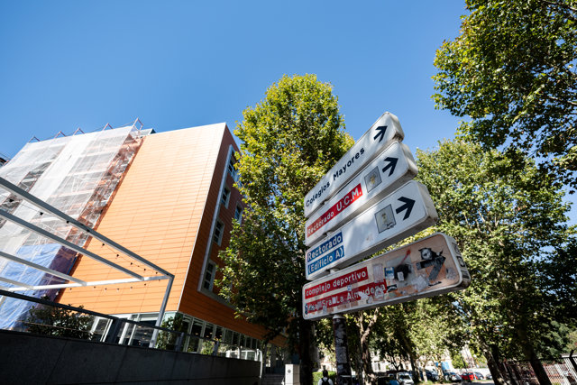 Edificio de la residencia Galdós, a 11 de octubre de 2023, en Madrid (España).