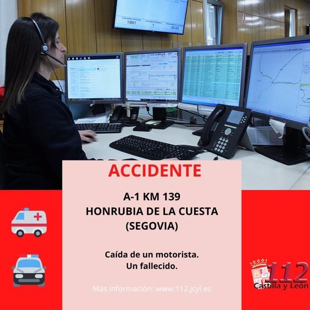 Gráfico elaborado por el 112 con datos sobre el accidente mortal ocurrido este viernes en la A-1 en Honrubia de la Cuesta