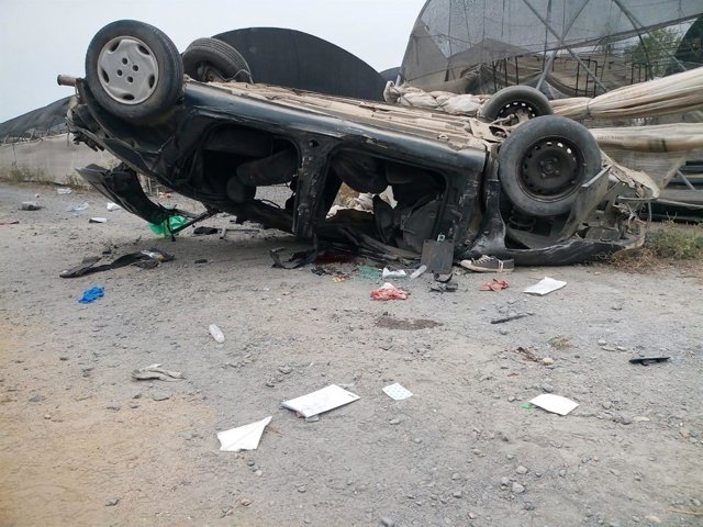 Accidente en la carretera del camping de La Antilla