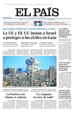 Portada de El País 16 de octubre de 2023