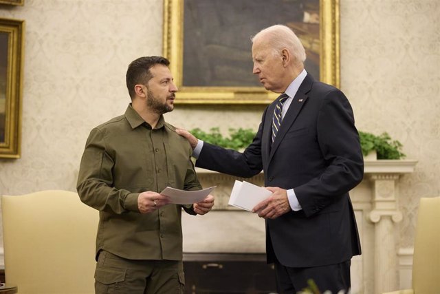 El presidente de Estados Unidos, Joe Biden, recibe a su homólogo de Ucrania, Volodimir Zelenski