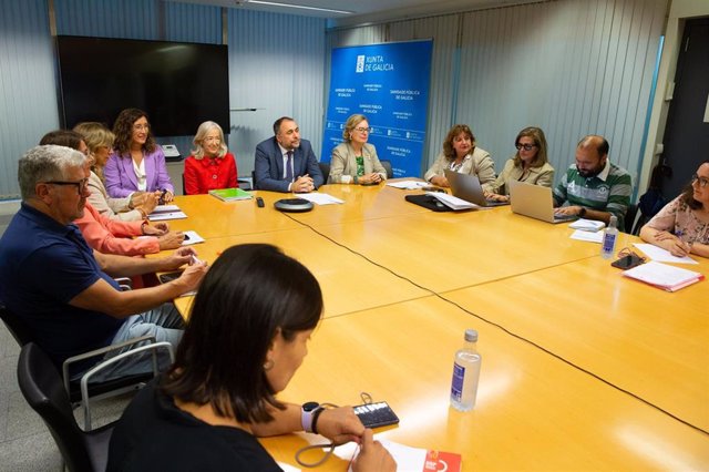 El conselleiro de Sanidade, Julio García Comesaña, en la nueva mesa sectorial del Sergas.