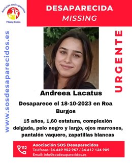 Buscan a una joven de 15 años desaparecida en Roa de Duero (Burgos)