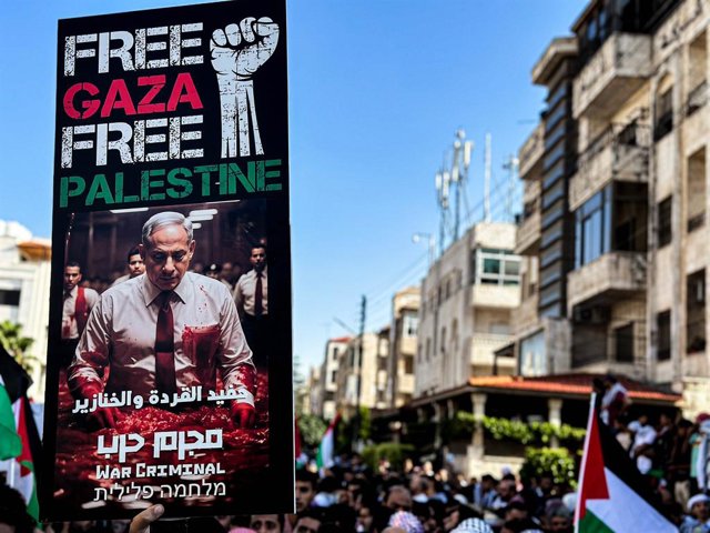 Manifestació a Amman, capital de Jordània, en suport a Palestina