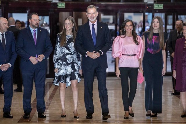 La Familia Real llega al Auditorio Príncipe Felipe para asistir al XXXI Concierto Premios Princesa de Asturias en Oviedo.