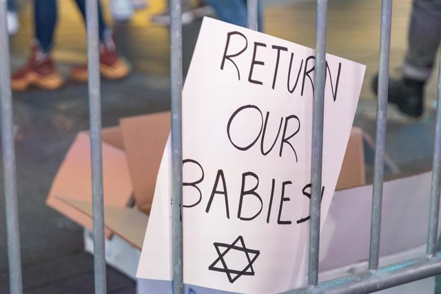 Manifestació a Nova York per demanar l'alliberament dels ostatges de Hamas. 