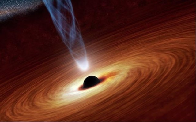 Concepto artístico de agujero negro supermasivo