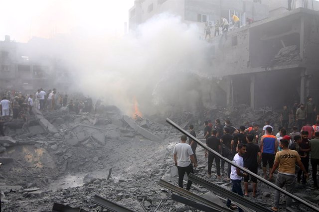 Edificis destruïts per un bombardeig d'Israel contra la Franja de Gaza