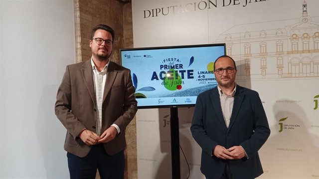 Francisco Javier Lozano y José Ayala en la presentación de la X Fista del Primer Aceite de Jaén