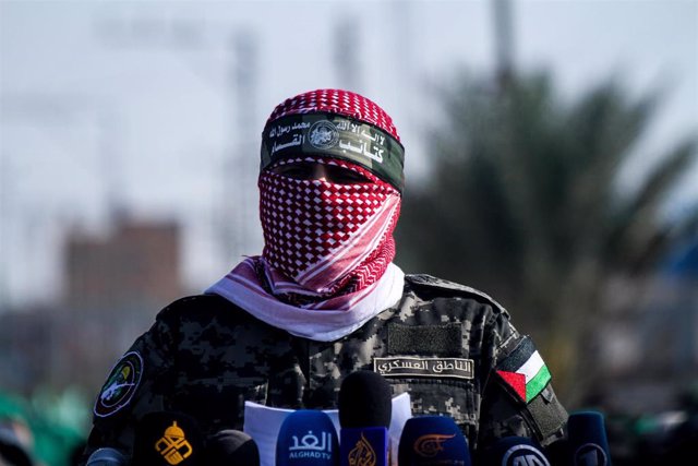 Archivo - El portavoz de Hamás, Abú Obeida