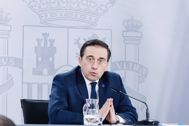 El ministro de Asuntos Exteriores, Unión Europea y Cooperación en funciones, José Manuel Albares, durante una rueda de prensa posterior a la reunión del Consejo de Ministros.