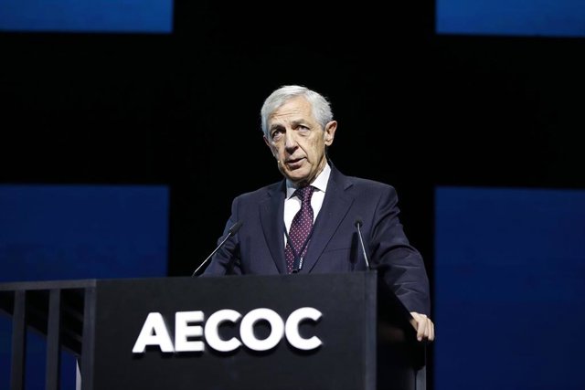 El presidente de Aecoc, Javier Campo, en la inauguración del Congreso de Aecoc en Zaragoza
