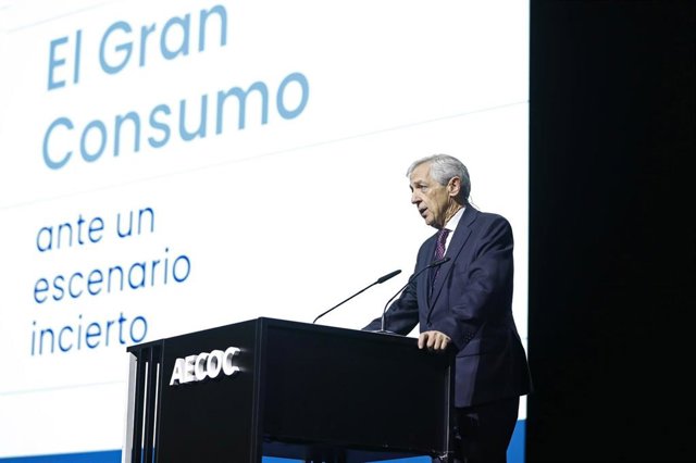 El presidente de Aecoc, Javier Campo, en la inauguración del Congreso de Gran Consumo