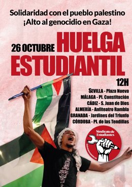 Estudiantes convocan este jueves huelga y concentraciones en varias provincias en solidaridad con el pueblo palestino