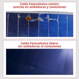 Celda fotovoltaica común y celda fotovoltaica Zebra