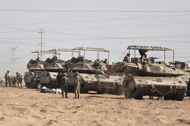 Soldats i vehicles militars d'Israel a la Franja de Gaza