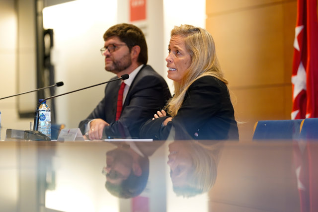 Rueda de prensa de Rocío Albert en la Consejería de Economía, Hacienda y Empleo.