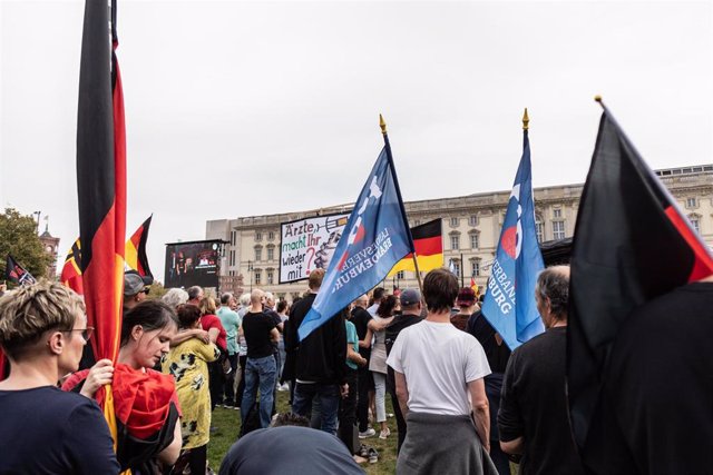 Concentración de simpatizantes del partido ultraderechista Alternativa para Alemania (AfD).