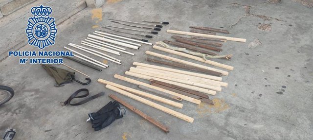 Armas intervenidas tras la pelea