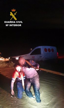 Imagen del rescate en Gibraleón (Huelva).