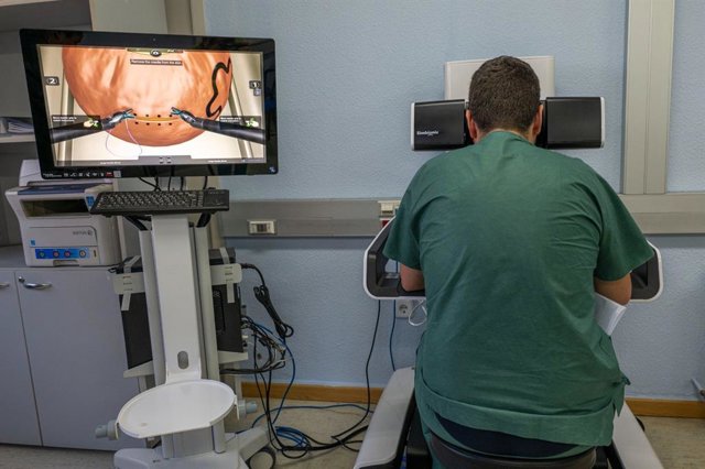 Simulador de cirugía robótica.