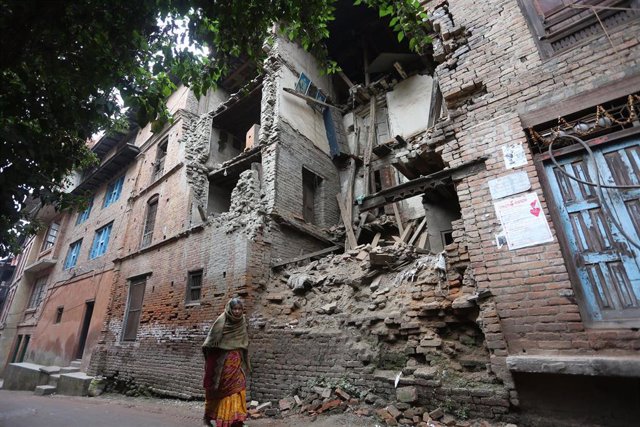 Archivo - Destrucción causada por el terremoto de 2015 en Nepal