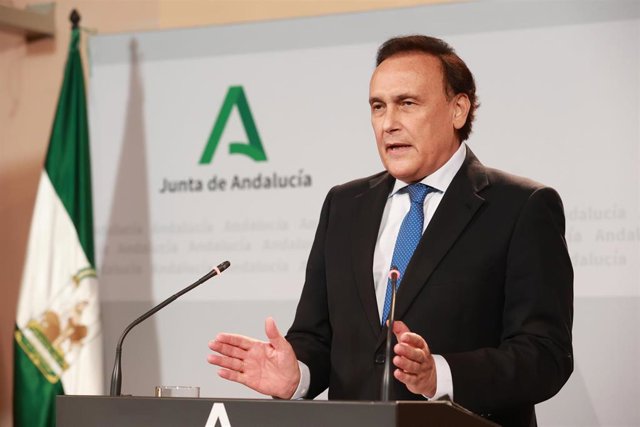 El consejero de Universidad, José Carlos Gómez Villamandos, este martes en la rueda de prensa posterior al Consejo de Gobierno.