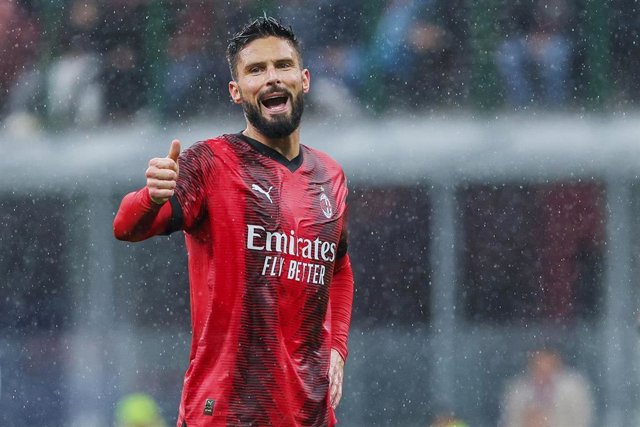El delantero francés Olivier Giroud durante un partido del AC Milan